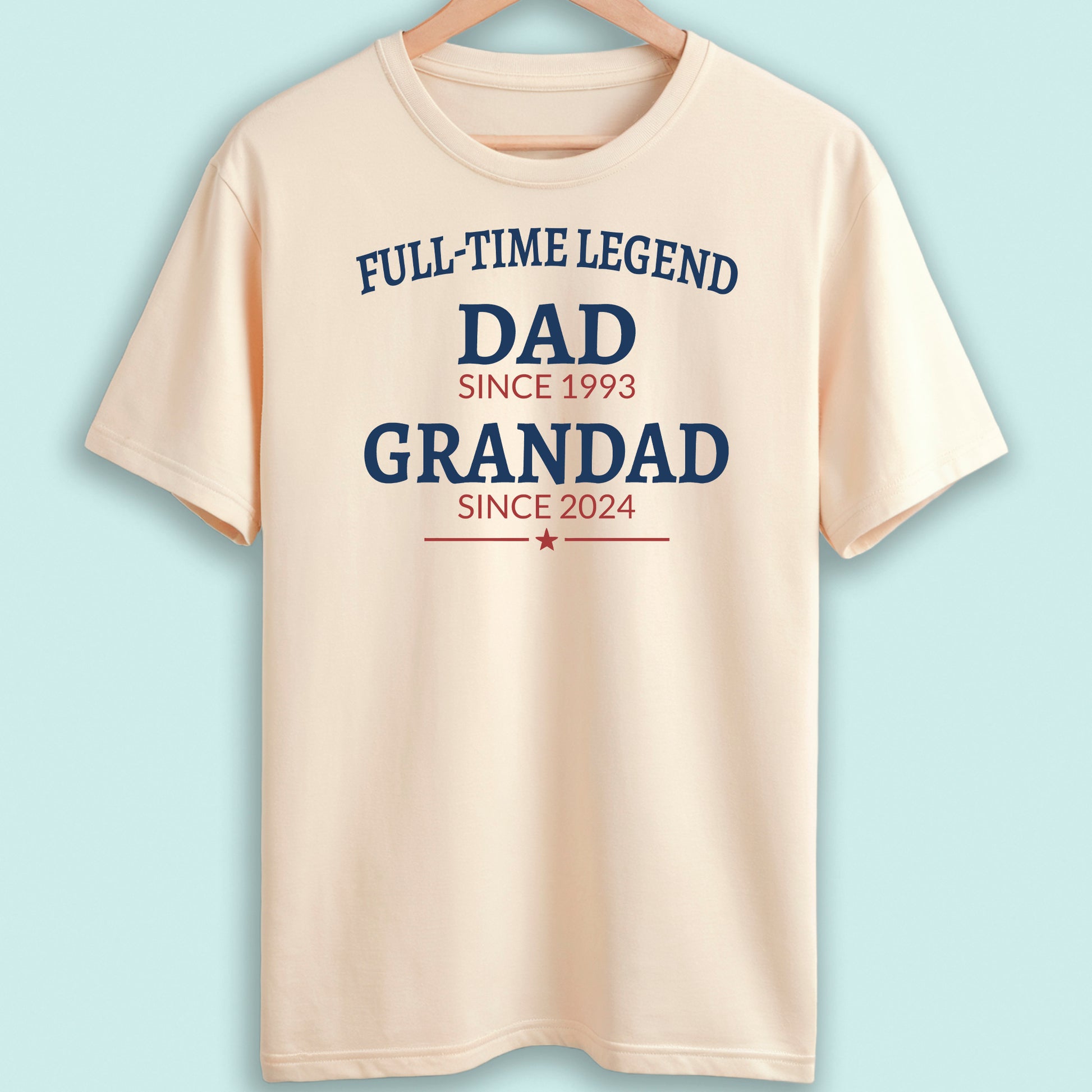 Personalised Dad and Grandad T-Shirt Full Time Legend