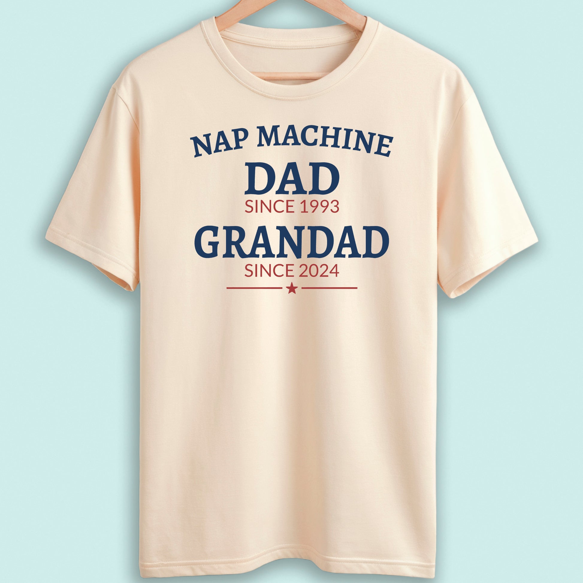 Personalised Dad and Grandad T-Shirt Nap Machine