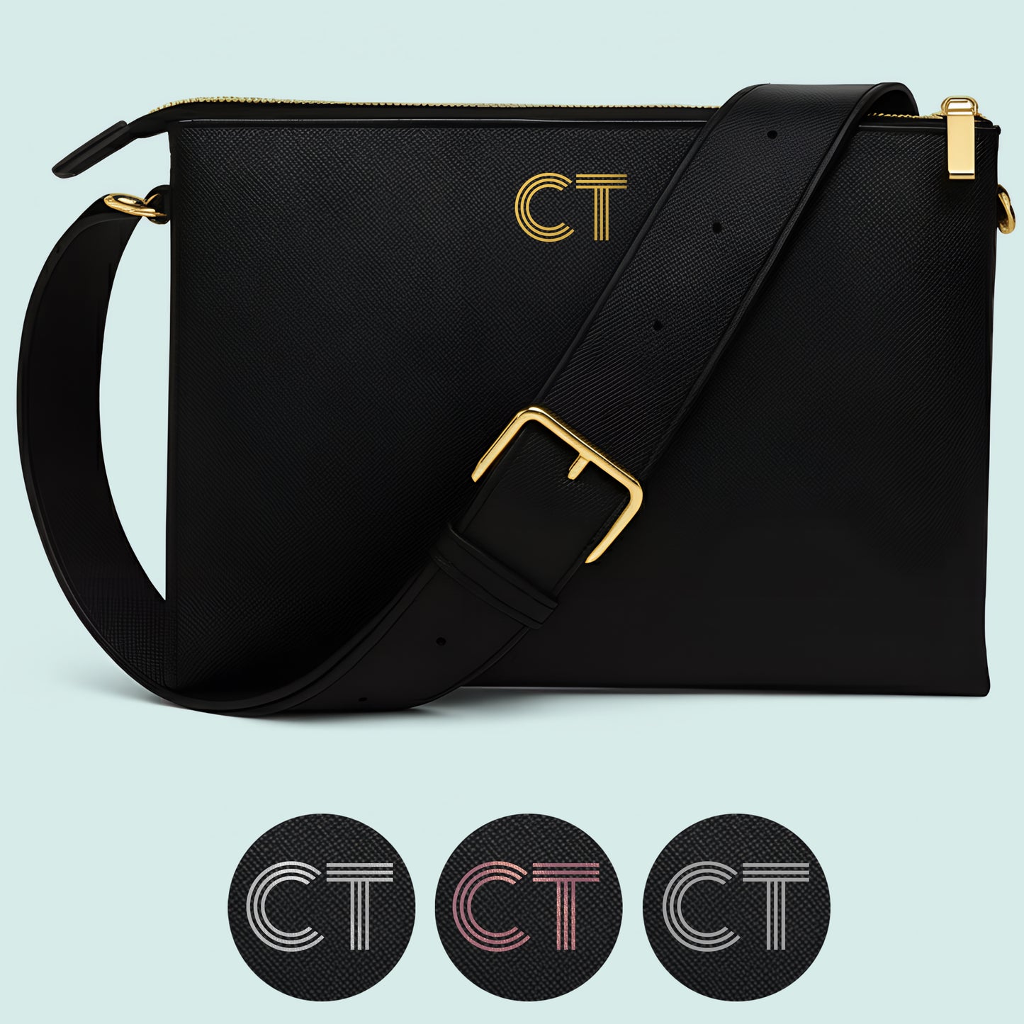 Personalised Cross Body Handbag with Initials (style AY)