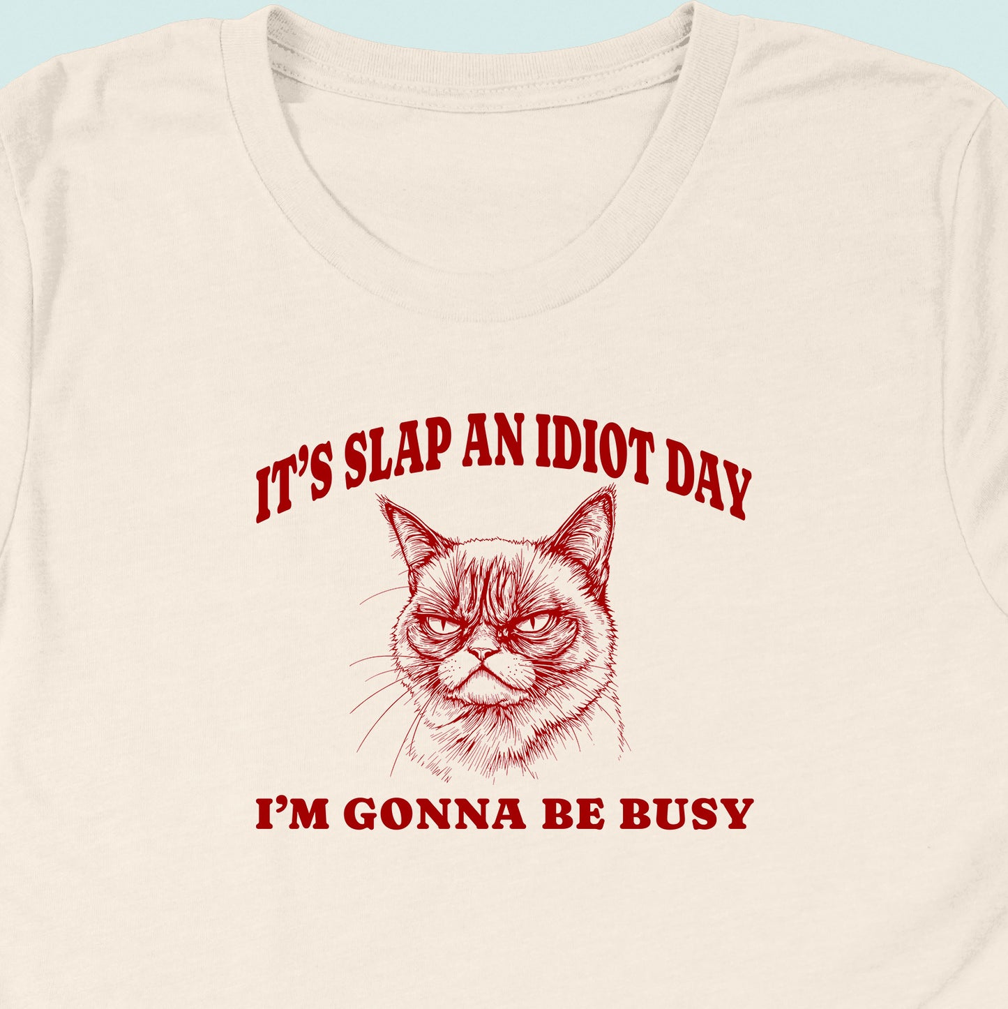 Slap An Idiot Day Cat T-Shirt