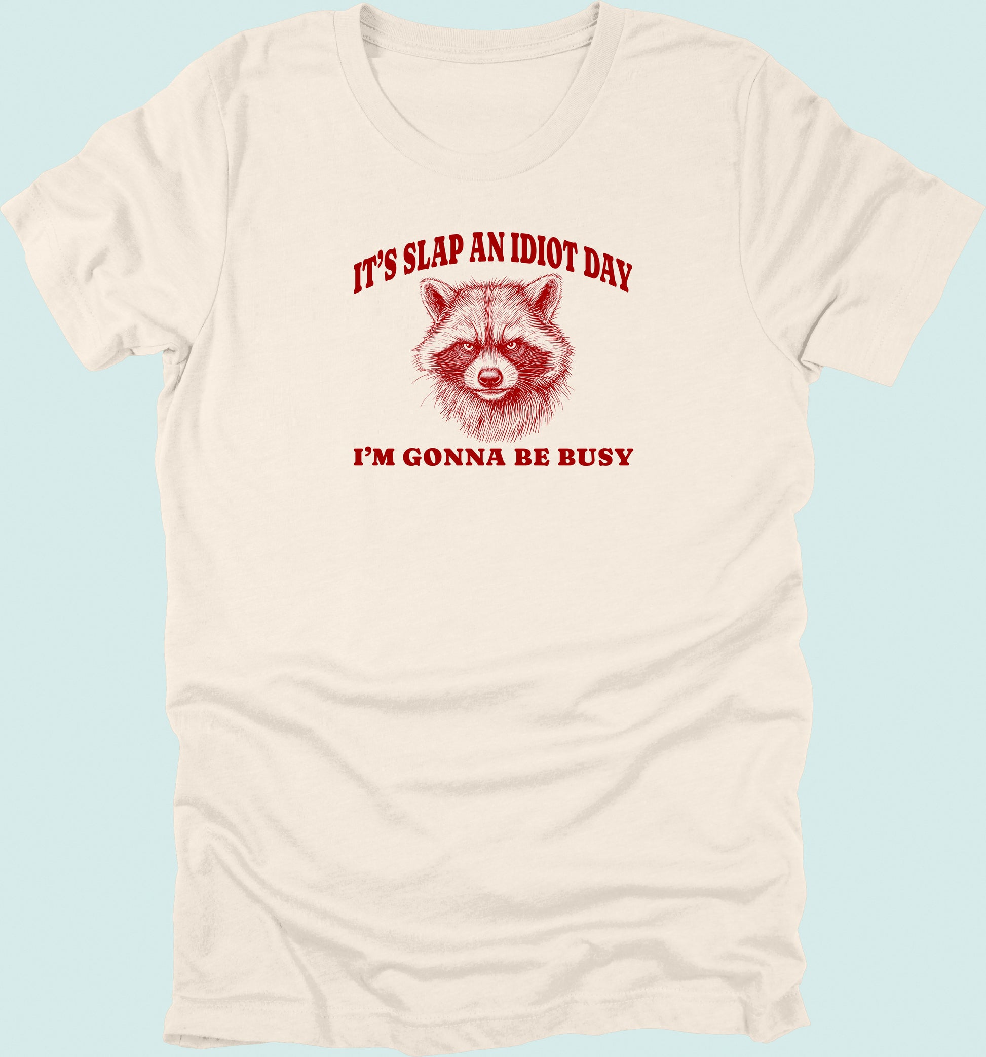 Slap An Idiot Day Raccoon T-Shirt