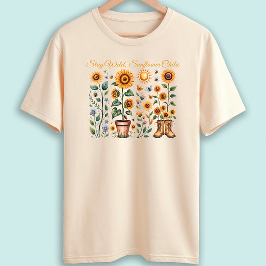 Sunflower T-Shirt Stay Wild, Sunflower Child
