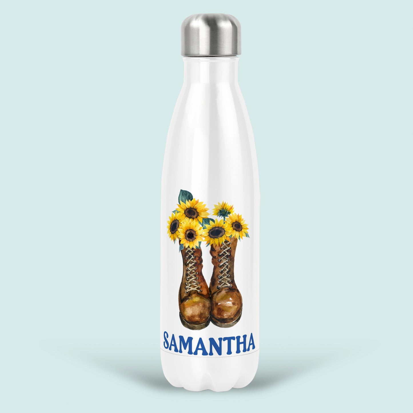 Gardening Sunflower Gift Personalised Water Bottle