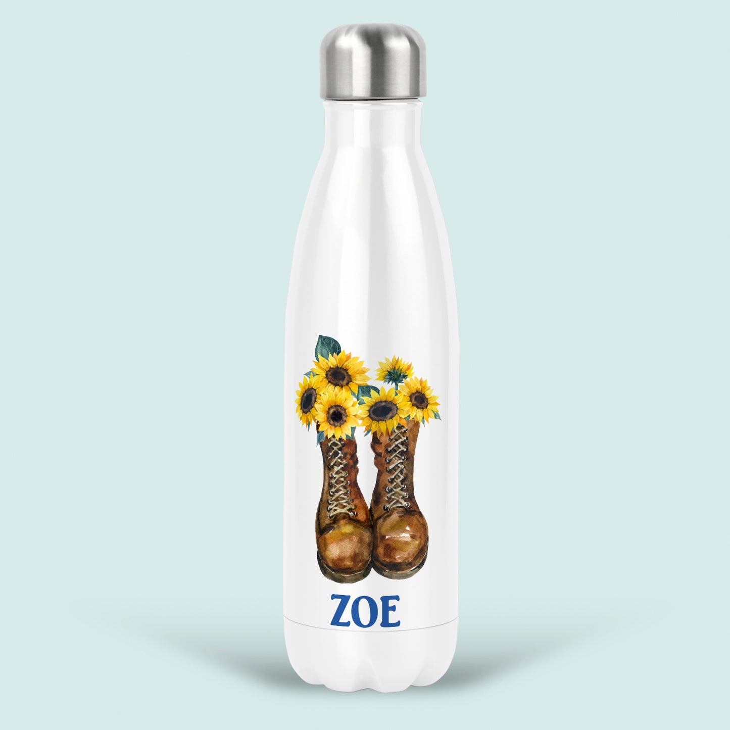 Gardening Sunflower Gift Personalised Water Bottle
