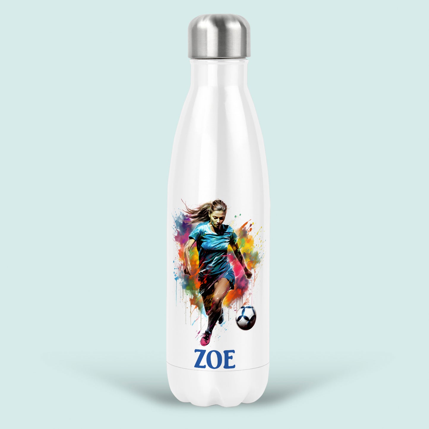 Football Gift Girl Personalised Water Bottle
