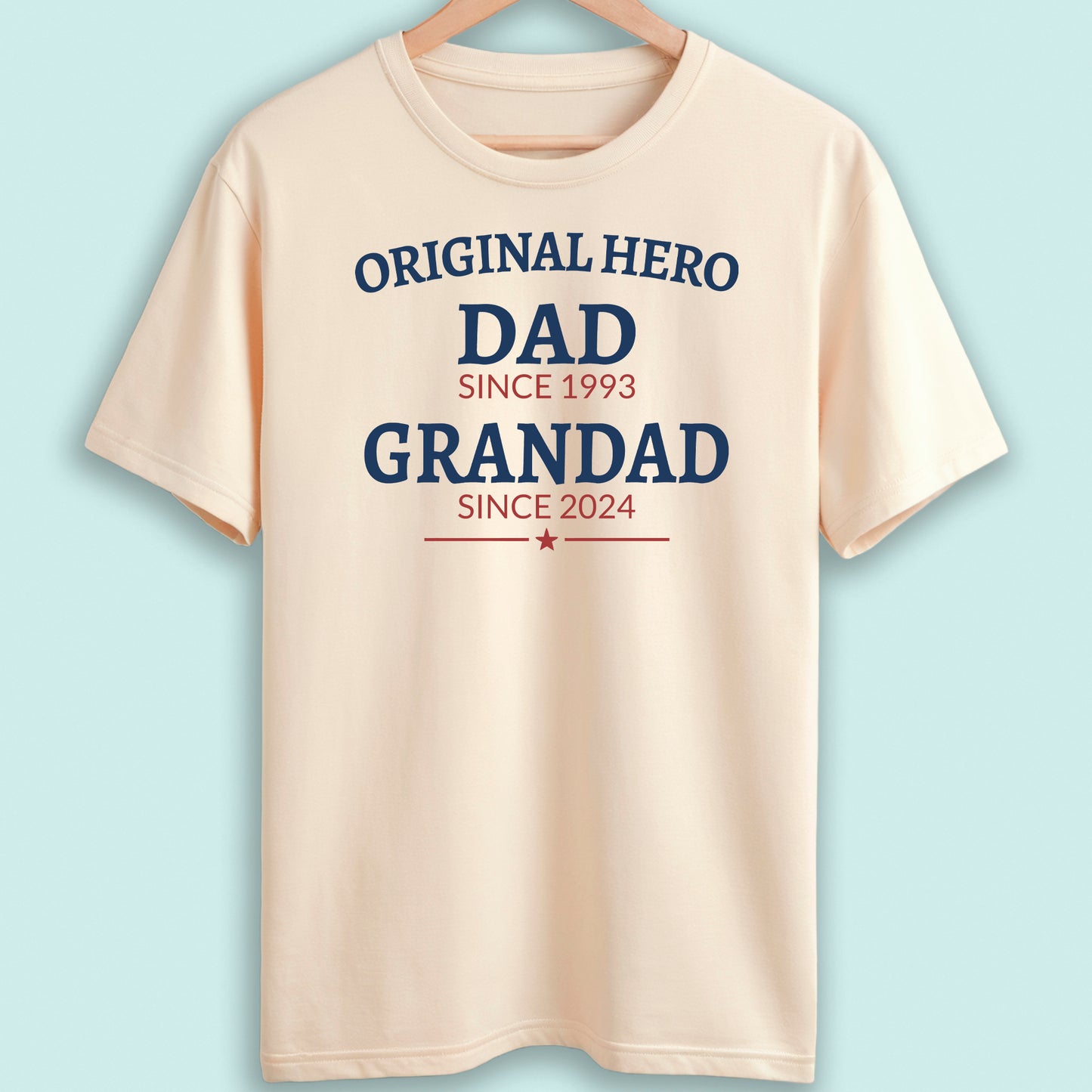 Personalised Dad and Grandad T-Shirt Original Hero