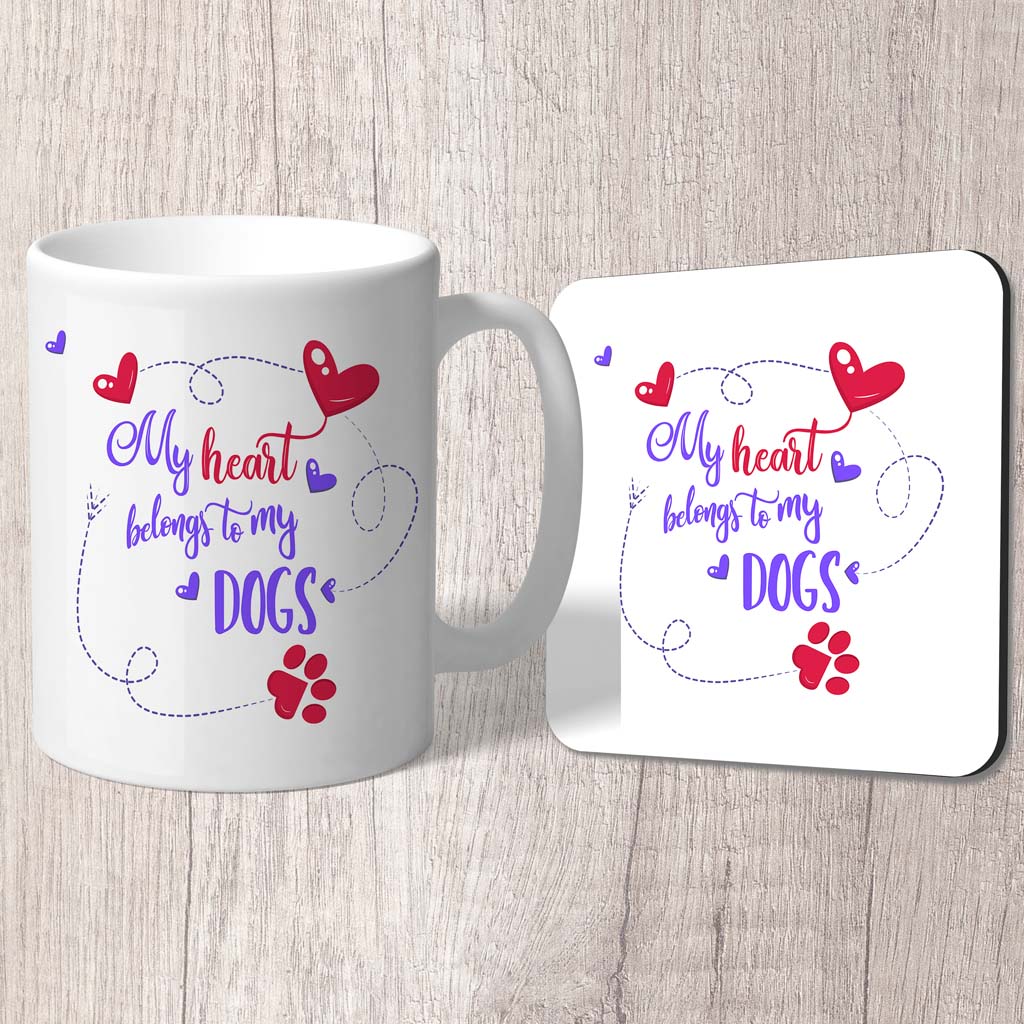 My Heart Belongs To My Dogs Mug (Indigo)