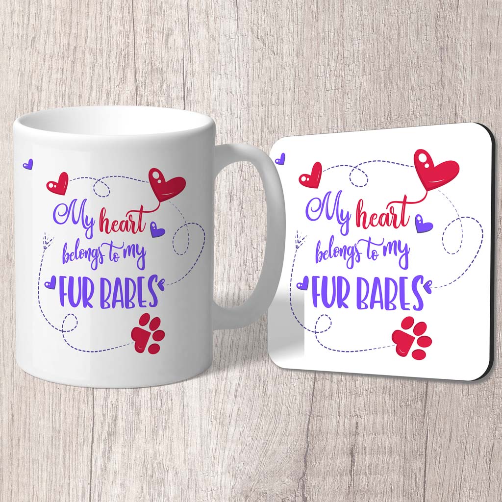 My Heart Belongs To My Fur Babes Mug (Indigo)