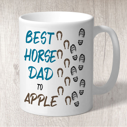 Best Horse Dad Footprints & Horseshoe to (horse/s names) Mug