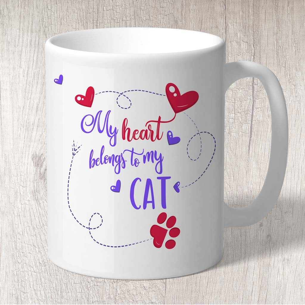 My Heart Belongs To My Cat Mug (Indigo)