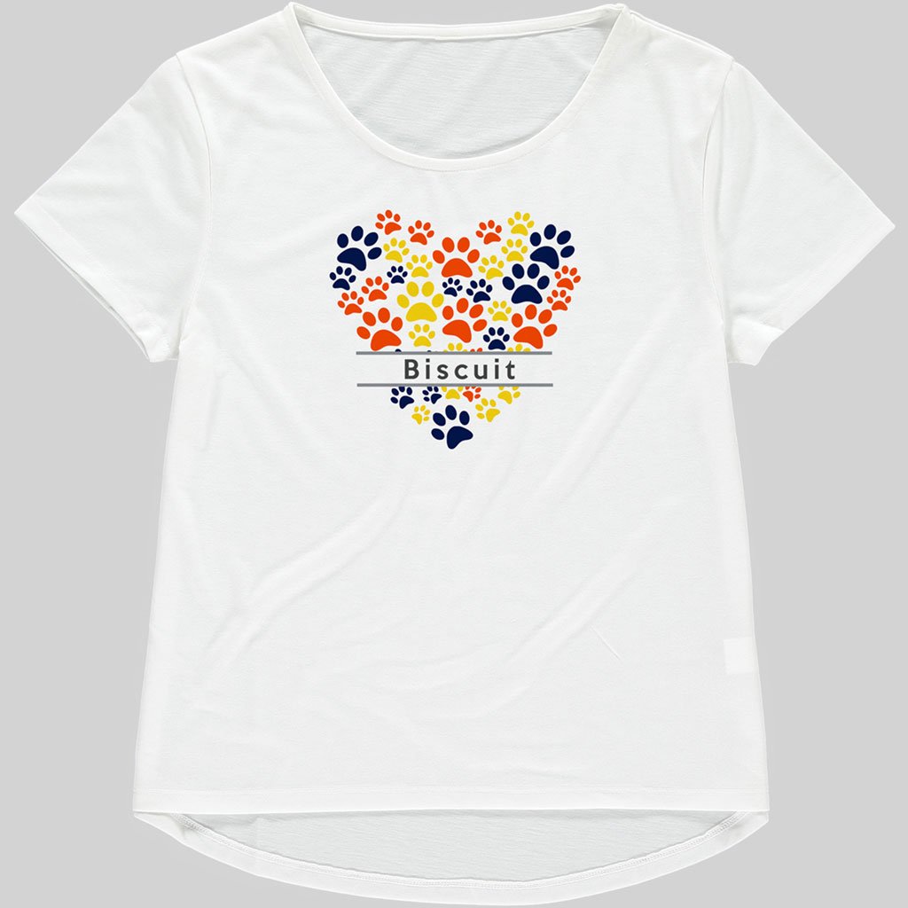 Heart of Paws Ladies Tshirt Relaxed Fit Personalised with dog name/s 6806 - Free P&P