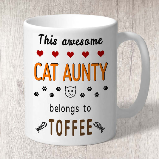 This Awesome Cat Aunty Belongs to (cat names) Mug