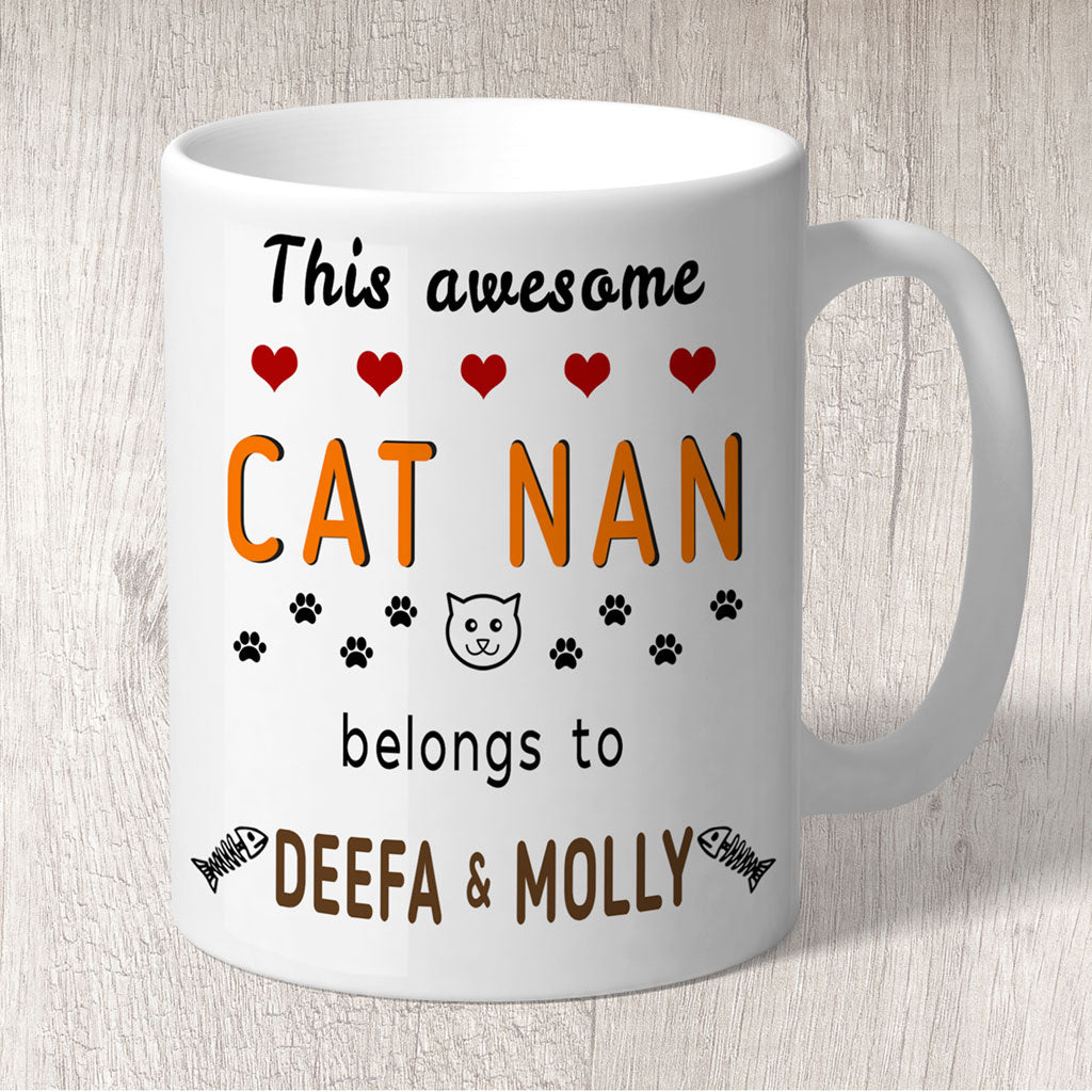This Awesome Cat Nan Belongs to (cat names) Mug