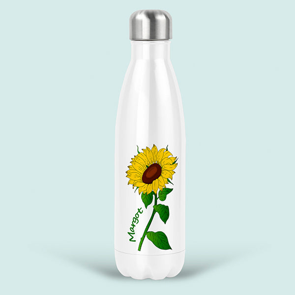 sunflower personalised water bottle