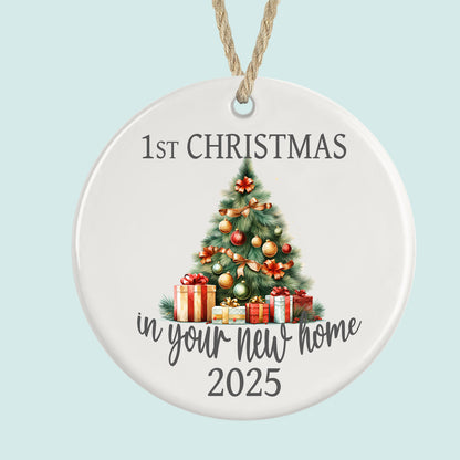 1st Christmas in New Home Ornament 2025 Christmas Tree Ceramic Gift
