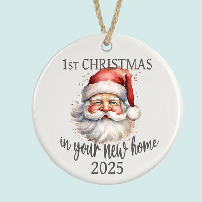 1st Christmas in New Home Ornament 2025 Santa Design Ceramic Decoration