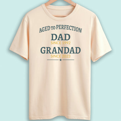 Personalised Dad and Grandad T-Shirt Aged to Perfection