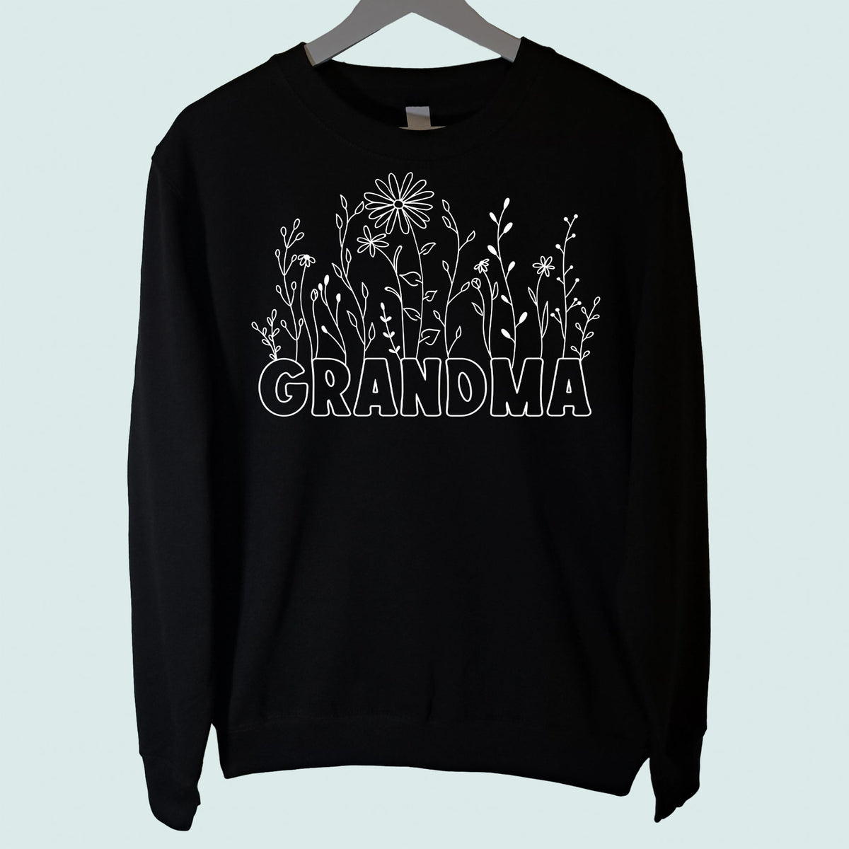 Grandma Wildflowers Sweatshirt Black