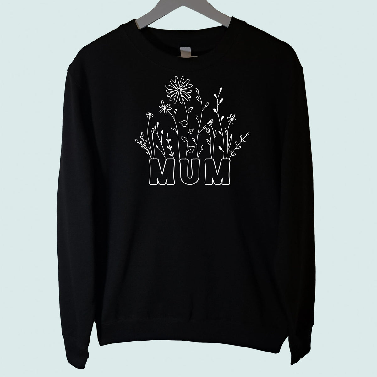 Mum Wildflowers Sweatshirt Black