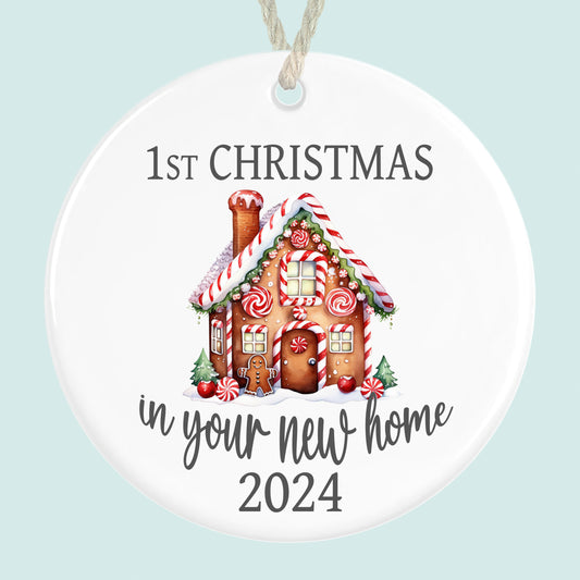 First Christmas In New Home 2024 Tree Ceramic Ornament Decoration Gingerbread House