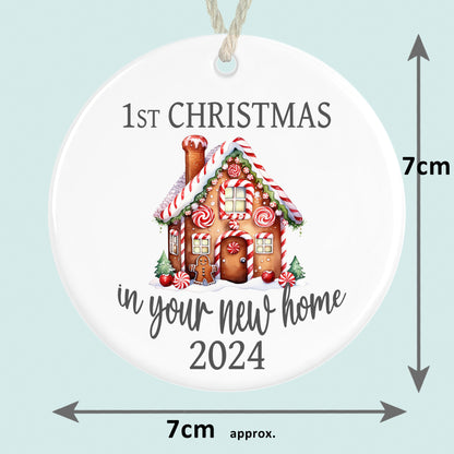 First Christmas In New Home 2024 Tree Ceramic Ornament Decoration Gingerbread House