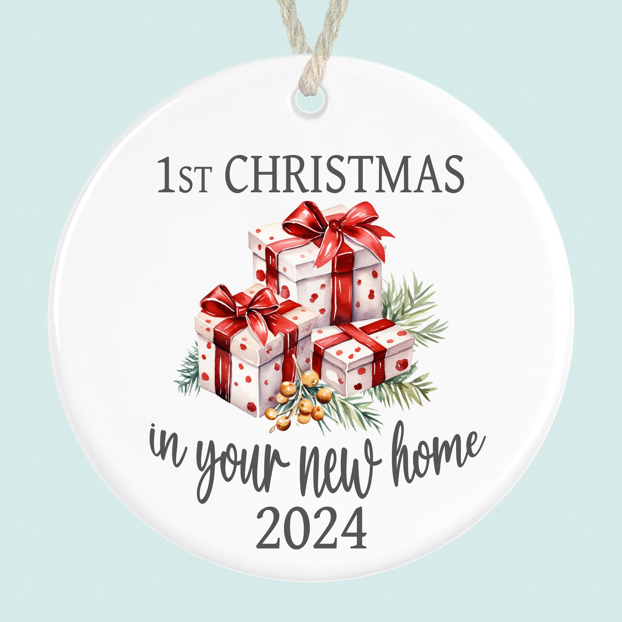 First Christmas In New Home 2024 Tree Ceramic Ornament Decoration Presents