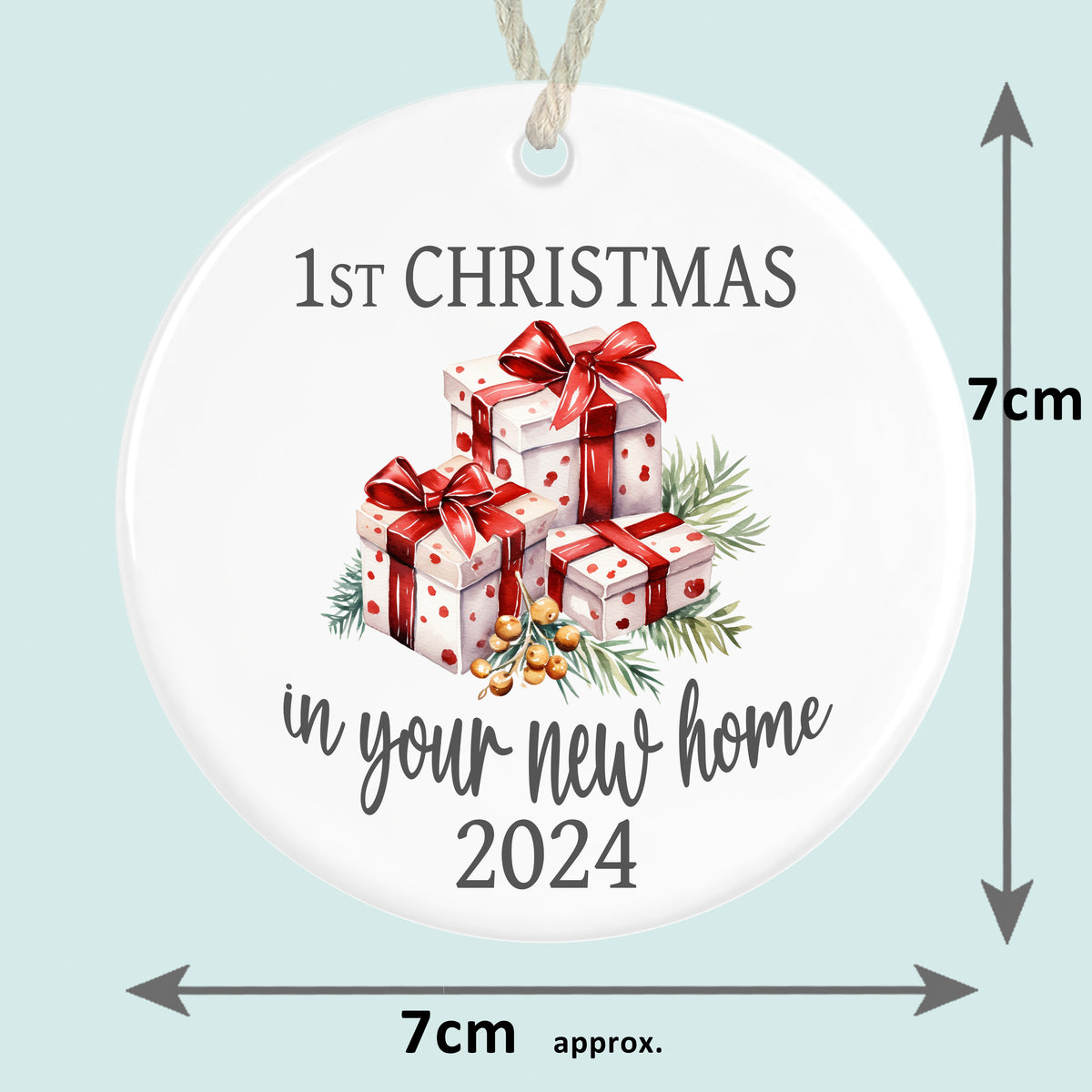 First Christmas In New Home 2024 Tree Ceramic Ornament Decoration Presents