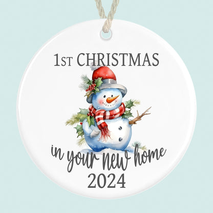 First Christmas In New Home 2024 Tree Ceramic Ornament Decoration Snowman