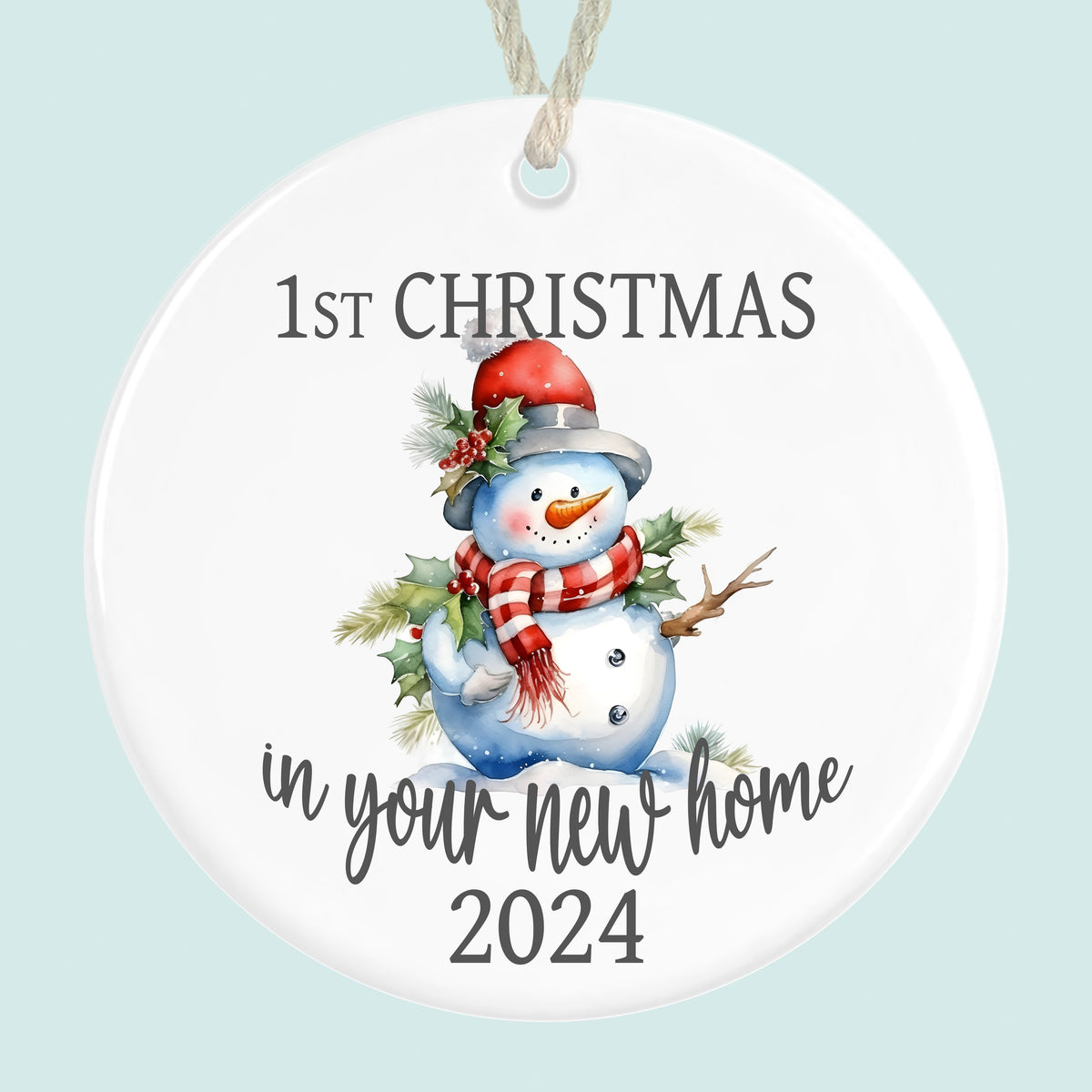 First Christmas In New Home 2024 Tree Ceramic Ornament Decoration Snowman