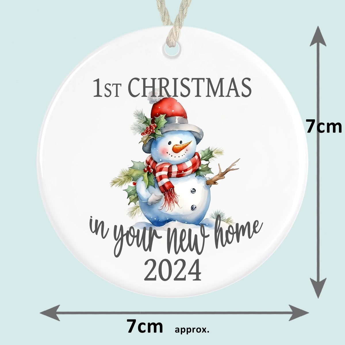 First Christmas In New Home 2024 Tree Ceramic Ornament Decoration Snowman