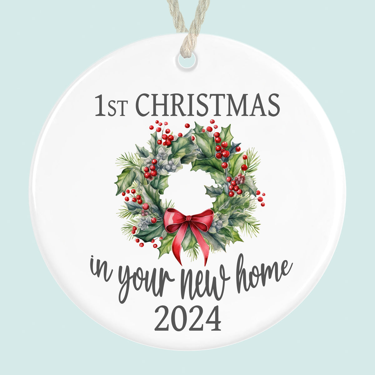 First Christmas In New Home 2024 Tree Ceramic Ornament Decoration Wreath