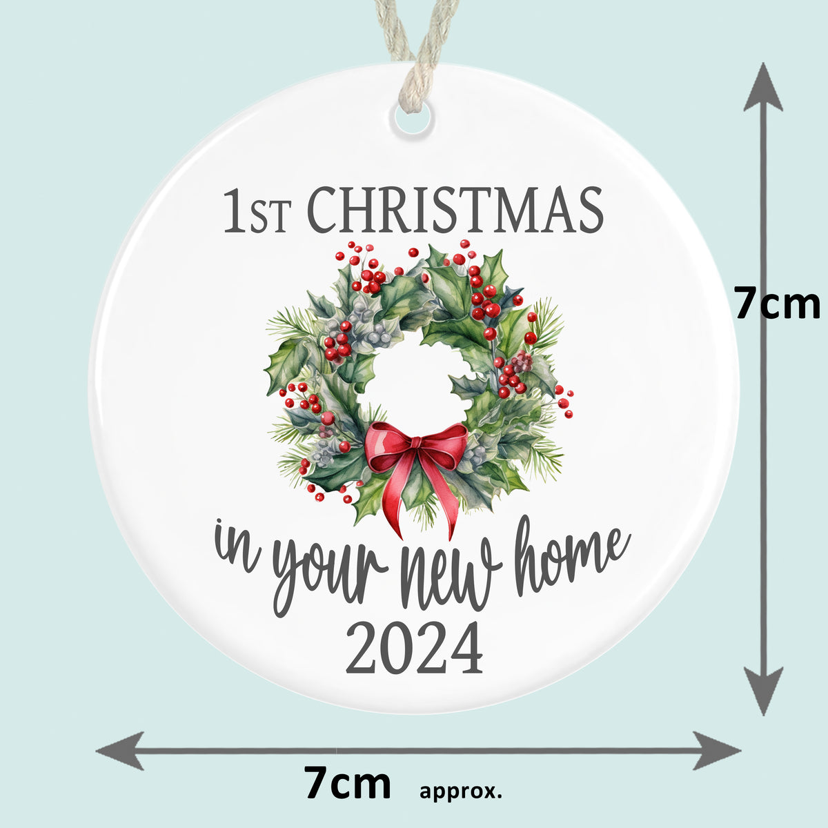 First Christmas In New Home 2024 Tree Ceramic Ornament Decoration Wreath