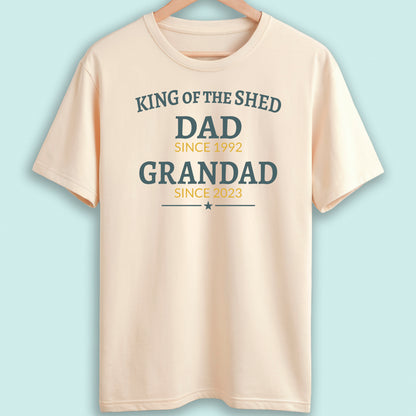 Personalised Dad and Grandad T-Shirt King of The Shed