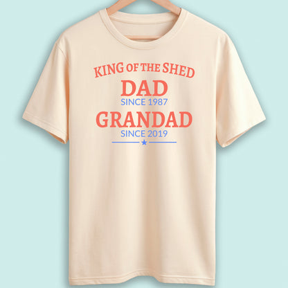 Personalised Dad and Grandad T-Shirt King of The Shed
