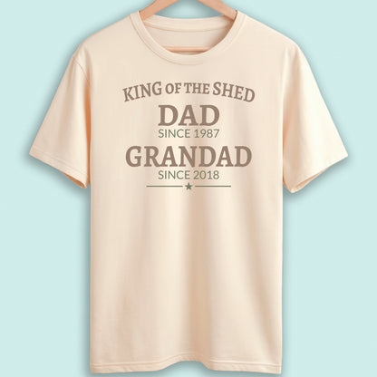 Personalised Dad and Grandad T-Shirt King of The Shed