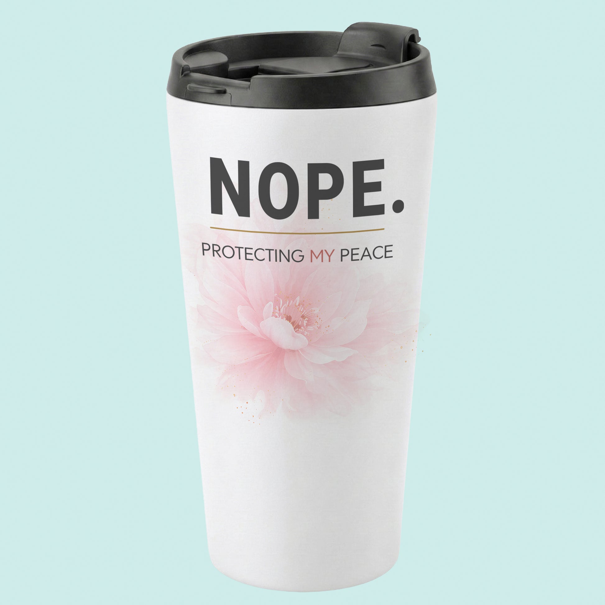 Nope Protectine My Peace Peony 16oz Stainless Steel Tumbler