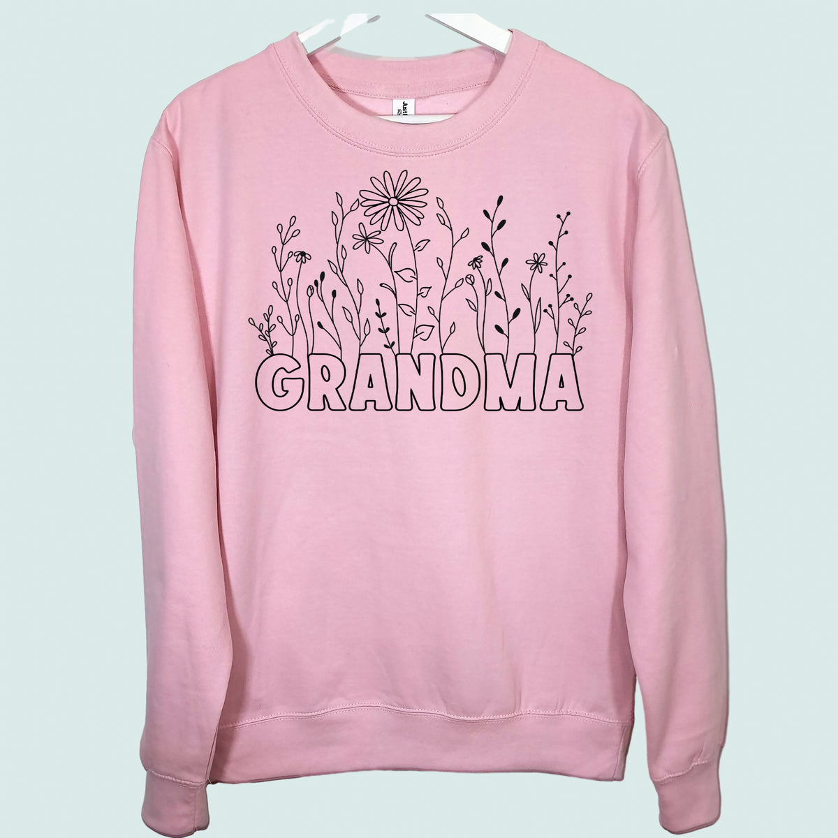 Grandma Wildflowers Sweatshirt Baby Pink