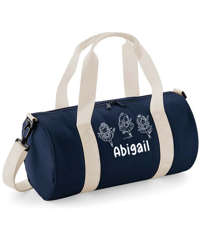 Personalised Ballet Dance Bag, Mini Barrel, Navy