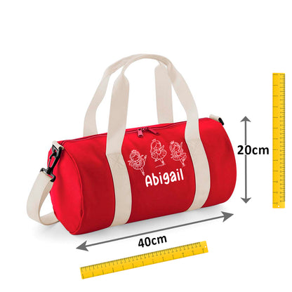 Personalised Ballet Dance Bag, Mini Barrel, Red