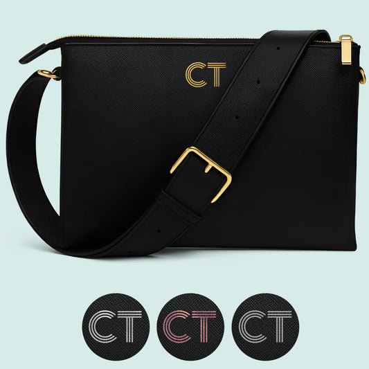 Personalised Cross Body Handbag with Initials (style AY)