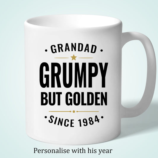 Personalised Grandad Mug Grumpy But Golden Custom Since Date