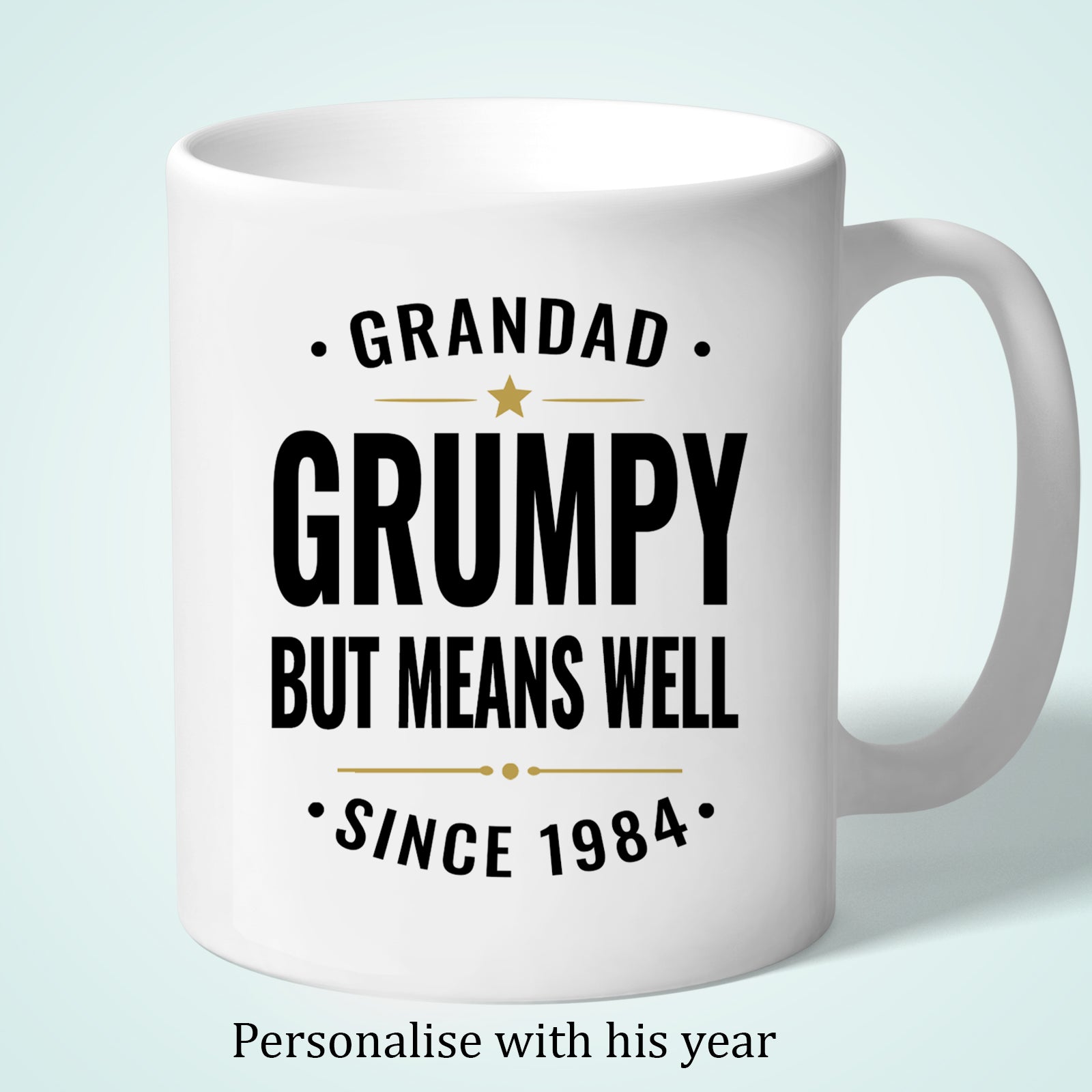 Personalised Grandad Mug Grumpy But Means Well Custom Since Date