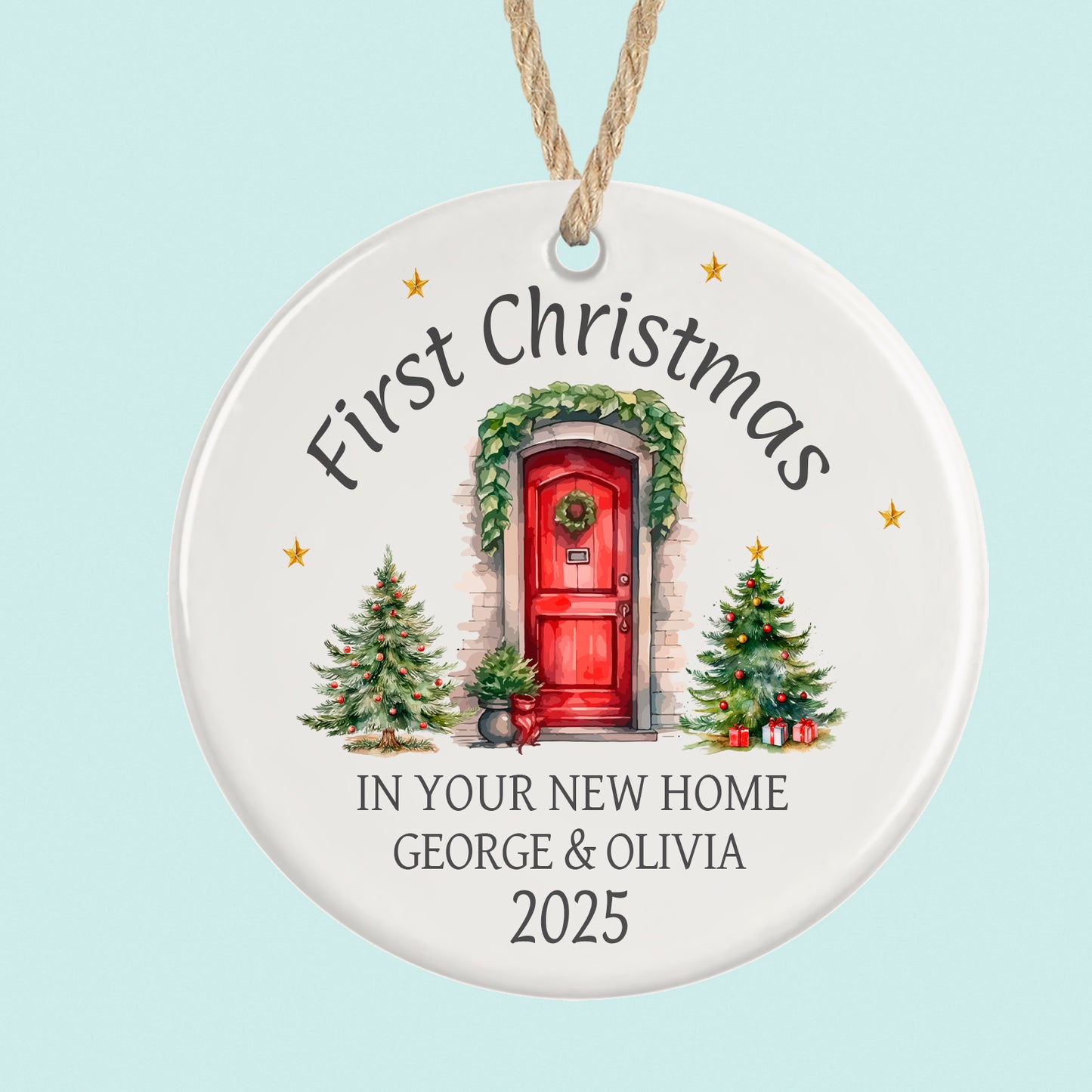 Personalised 1st Christmas in New Home Ornament 2025 Red Front Door