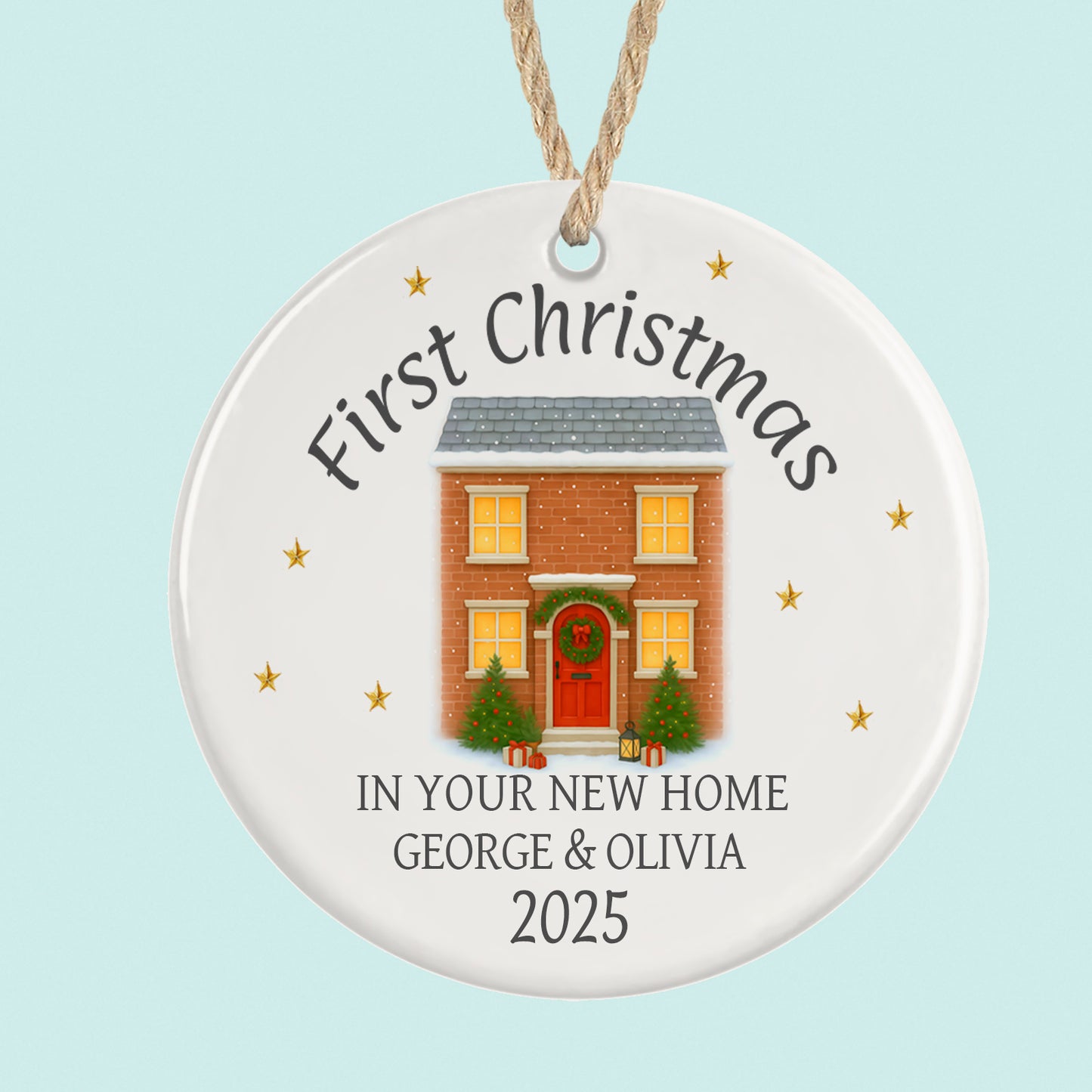 Personalised 1st Christmas in New Home Ornament 2025 Townhouse