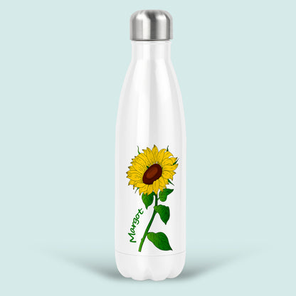 Sunflower Gift Personalised Water Bottle