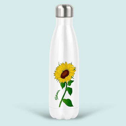 Sunflower Gift Personalised Water Bottle