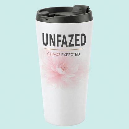 UNFAZED Chaos Expected Humourous Tumbler Pink Peony 16oz Stainless Steel 