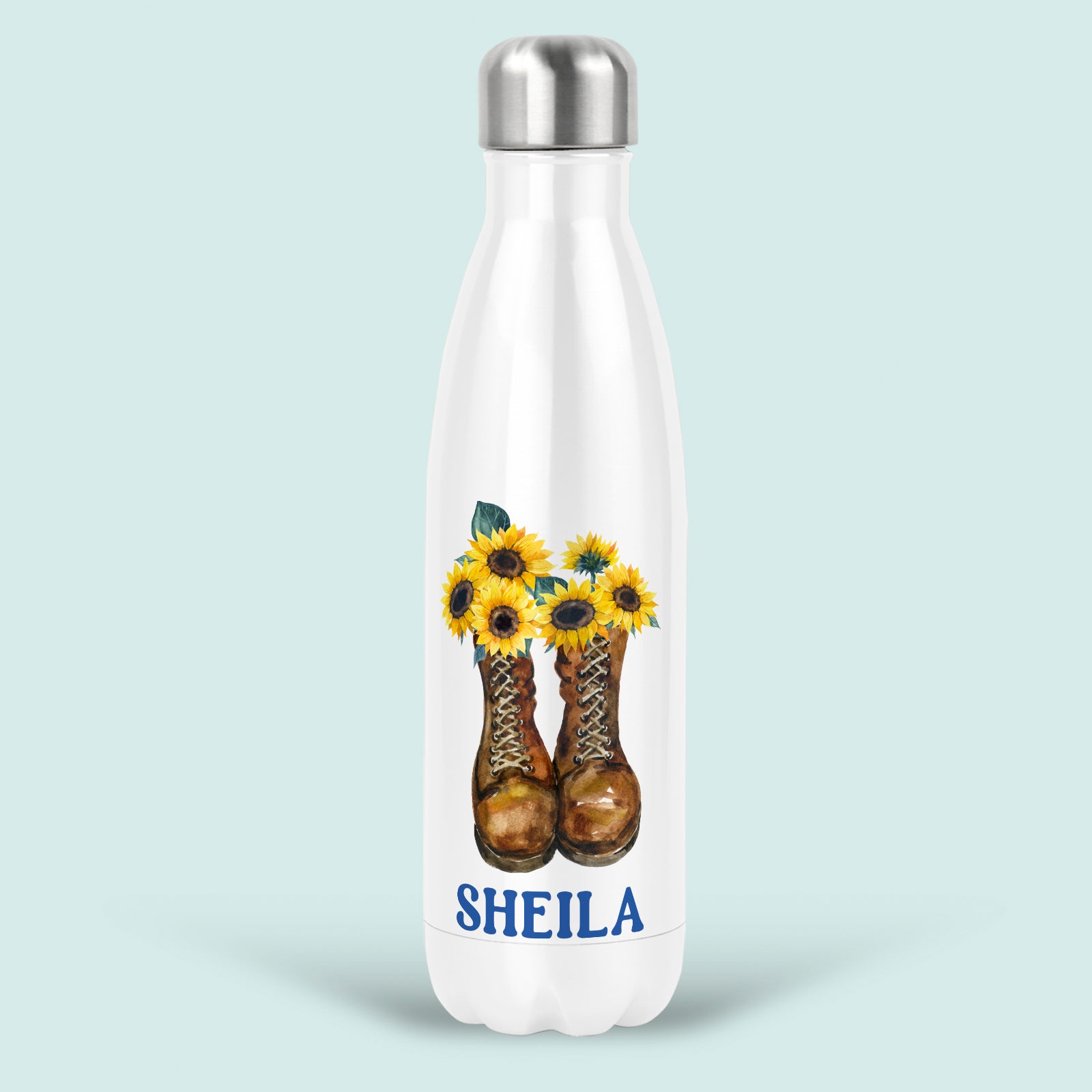 Gardening Sunflower Gift Personalised Water Bottle