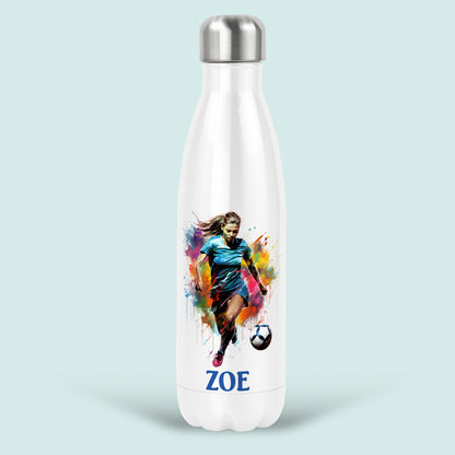 Football Gift Girl Personalised Water Bottle
