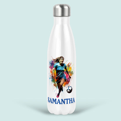 Football Gift Girl Personalised Water Bottle
